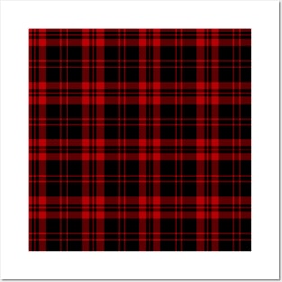 Scotland Tartan Black And Red Pattern Posters and Art